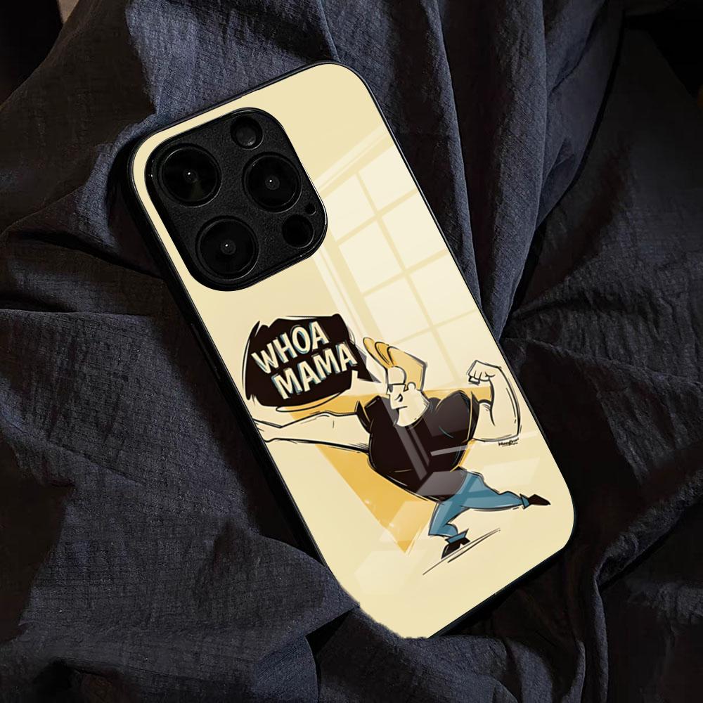 J-Johnny Bravo Anime Phone Case For IPhone 17 Pro Max 15 Pro 16 14 Plus 12 13 Mini 11 Pro Shockproof Glass Cover