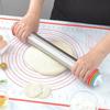 Silicone Detachable Circular Dough Pad Adjustable Rolling Pin Dough Roller Stainless Steel Silicone Kneading Pad Non Stick