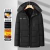 Mens Winter Padded Coat Detachable Hood Thick Warm Casual Fashion Windproof Cotton Jacket