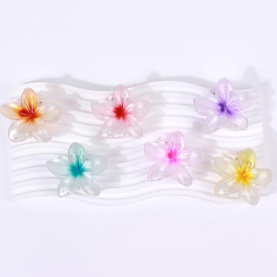 Kvinner Blomsterform Hårklo Anti-skli Design Gradient Farge Hårklemme Dusj Bading Tilbake Hode Haisklips Stylingtilbehør