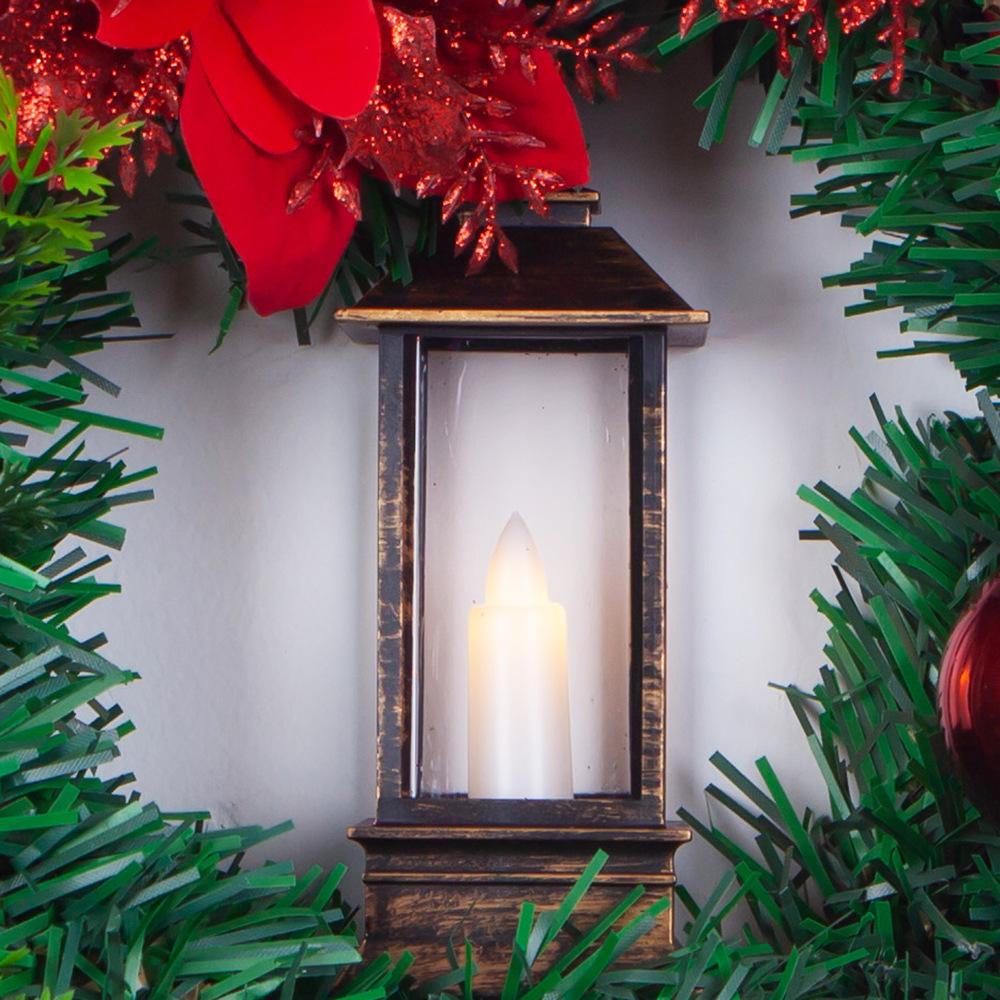 Christmas Ornament Pendant Door Hanging 40Cm Holy Christmas Wreath Pendant With Light
