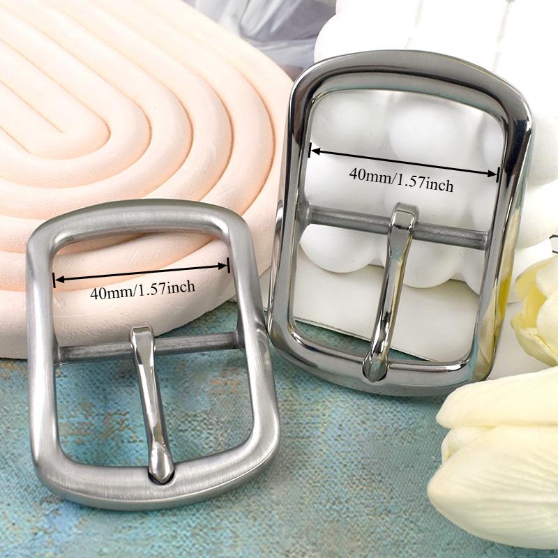 Meetee 1 Pezzo Fibbia per Cintura in Acciaio Inossidabile da 40mm Uomo Donna Cintura in Pelle Fibbie ad Ardiglione Jeans Vita Accessori di Ricambio per Abbigliamento