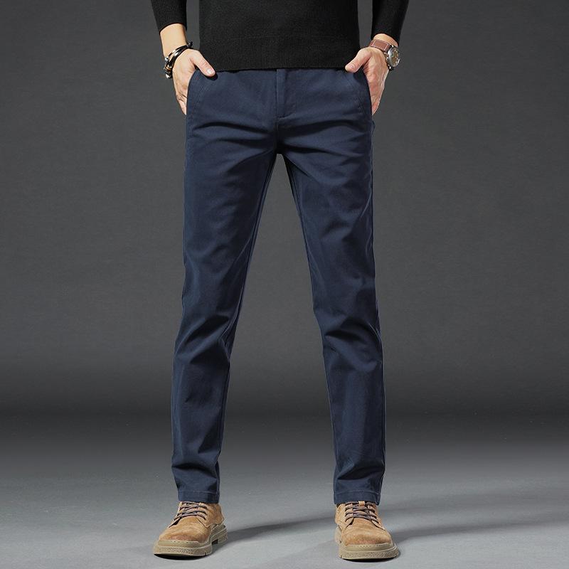 Herbst- und Winter Herren Plüsch Dick/Normal High-End Freizeithose Slim Fit Gerades Bein Business Elastisch Vielseitig Lange Hose für Herren