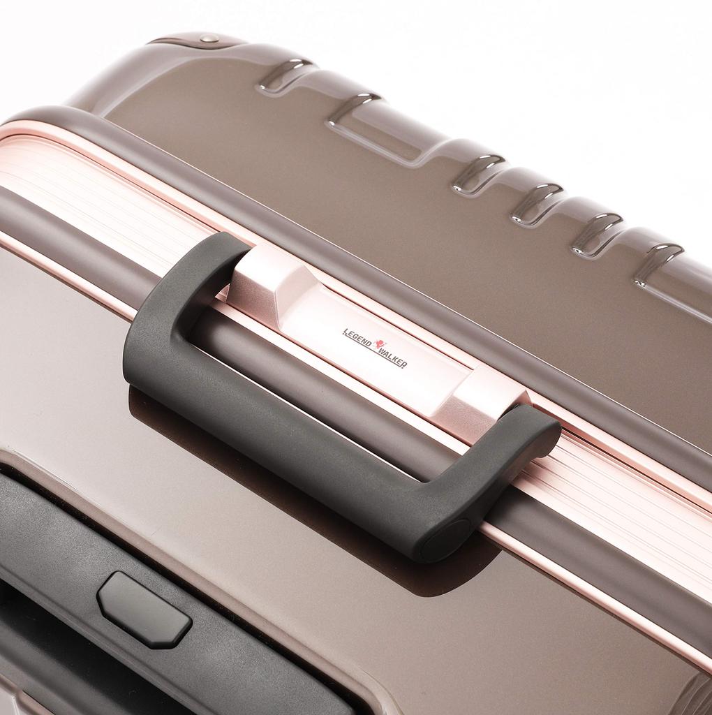 Suitcase Nights or More L Size 83L Champagne Aluminum Frame Lightweight Travel Hook TSA Lock Double Carry Case Bag [Legend Walker] (7 / / / Gold)