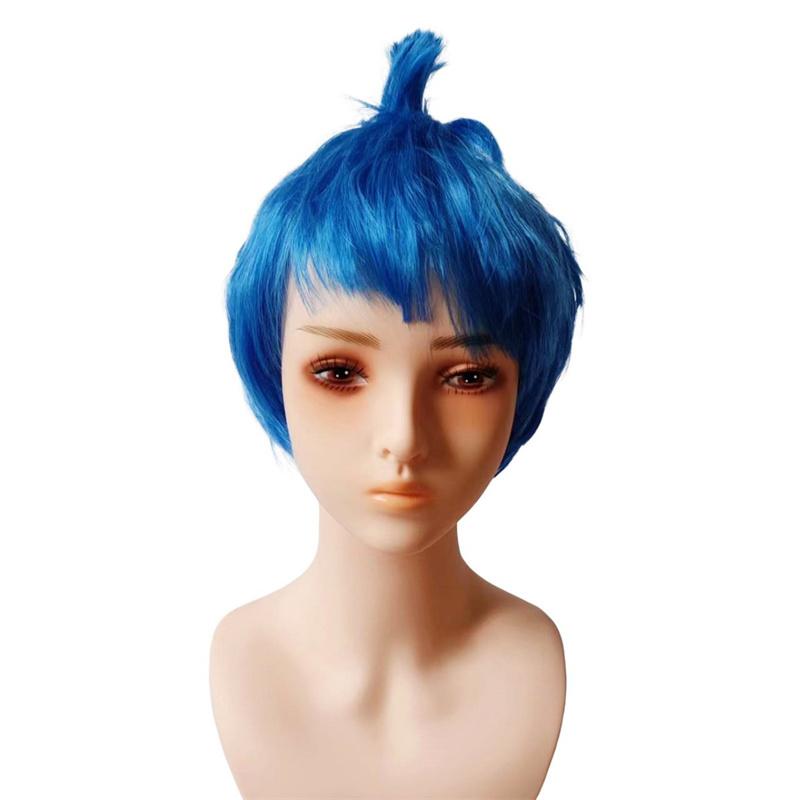 

Всередині перука Envy Колір блакитний Короткий кучерявий хвилястий перука для Хелловінської вечірки косплею Фільм Envy Костюмні перуки