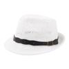 Summer Women's Knitted Mesh Breathable Curled Jazz Hat Leather Belt Panama Hat