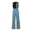 European and American Women's Sleeveless Patchwork Striped Jeans Two-piece Set - Summer Collection
