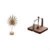 Nordic Abstract Metal Sculpture Figurine with Wood Base Creative Ornament Tissue Dispenser Organizer