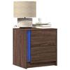 VidaXL Bedside Cabinets and LED Lights 2 Pcs Brown Oak, Side Table, Bed Cabinet, Side Table for the 852060