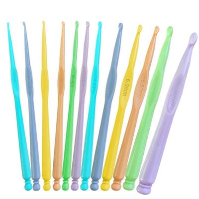 12-delige set haaknaalden met plastic handvat, breinaalden, steken, handwerk, haakset, doe-het-zelf weefgereedschap, haaknaald, naaiaccessoires