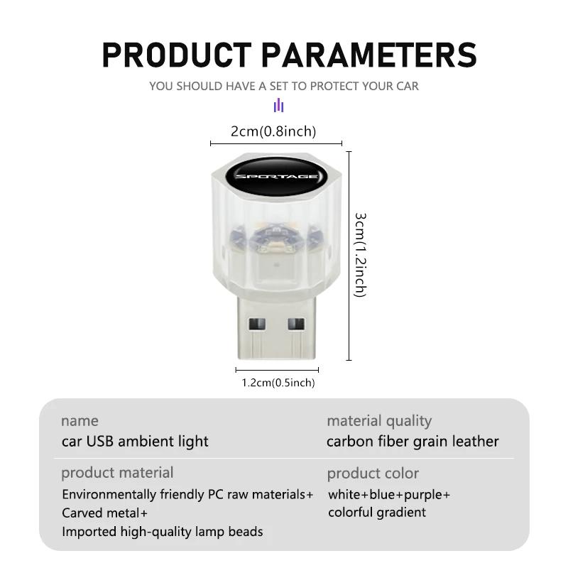 OXXN7 Car Mini USB LED Portable Light Plug Play Ambient Decorative For KIA Sportage Rio Ceed Niro Soul Stonic Proceed Sorento