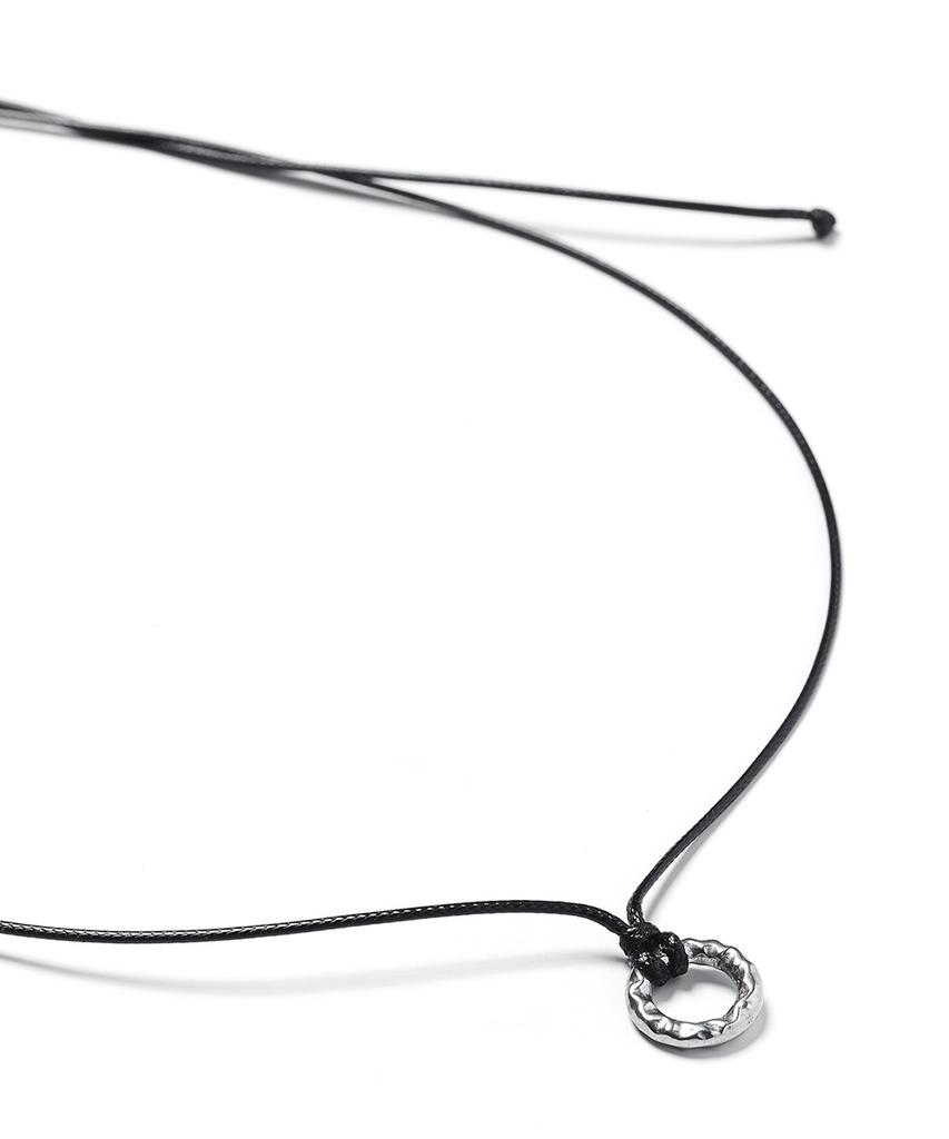 Jbans Classic Asymmetrical Ring Pendant String Necklace (C2601-An982_Bk)