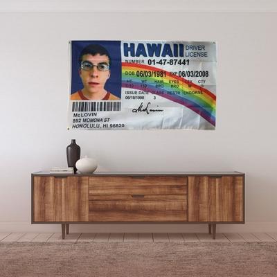 McLovin Flag Hawaii Driver's License Tapestry