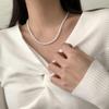 Elegante Collar de Perlas Francesas de Plata de Ley S925: Diseño de Alta Gama con Cuentas de Concha Redonda para Mujer