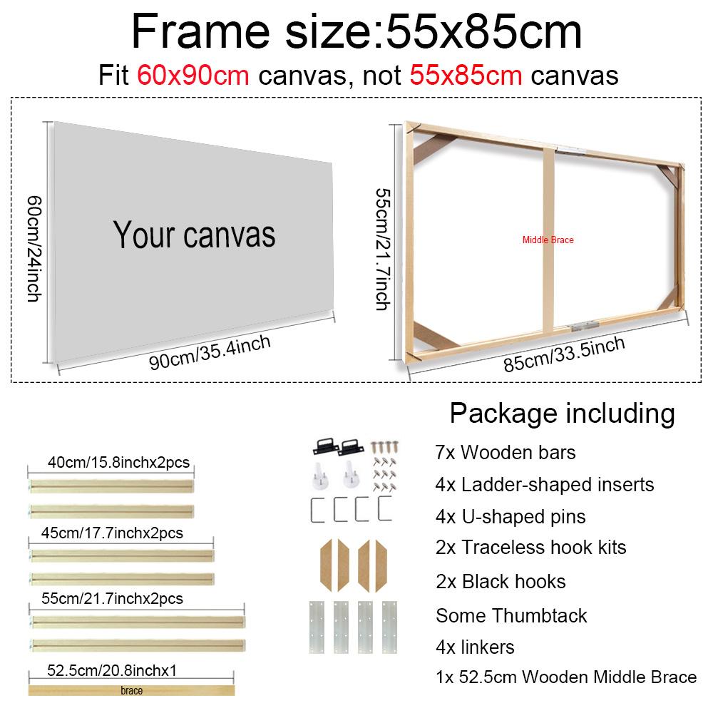 50x70 60x90 60x120cm Canvas Frame Wooden Frames Wooden Photo Oil Painting Canvas Diamond Painting Frames Canvas Wood Wall Frame