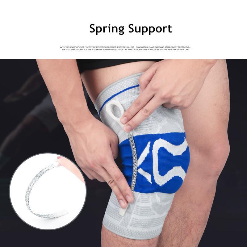 1 pz Ginocchiera Cinghia Rotula Supporto Mediale Forte Menisco Silicone Compressione Protezione Sport Ginocchiere Corsa Pallacanestro