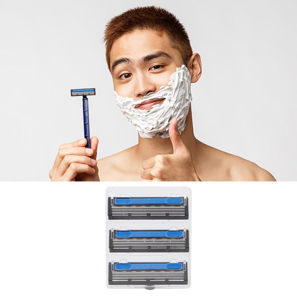 3pcs Razors Blades Retro Rotating 3 Layered Razors Blades Refills Men Razor Blades