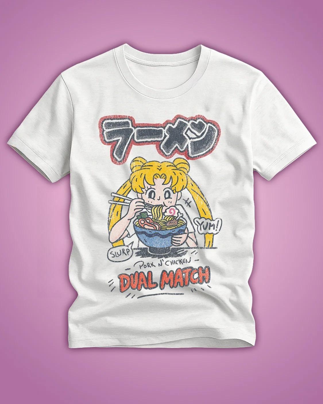 

2026 Summer Sailor Moon Anime Usagi RaUnisex Match Printed Loose Shortsleeved Pure Cotton Childrens Tshirt Tide Unisex Casual S