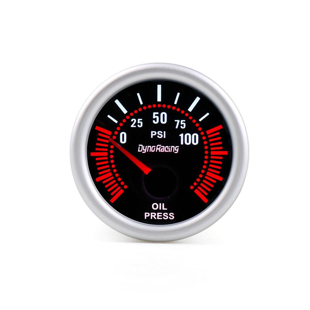 Dynoracing 2'' 52mm Universal Smoke Lens Oil Pressure Gauge 0-100PSI 12V LED With Oil Press Sensor Car Gauge BX101314