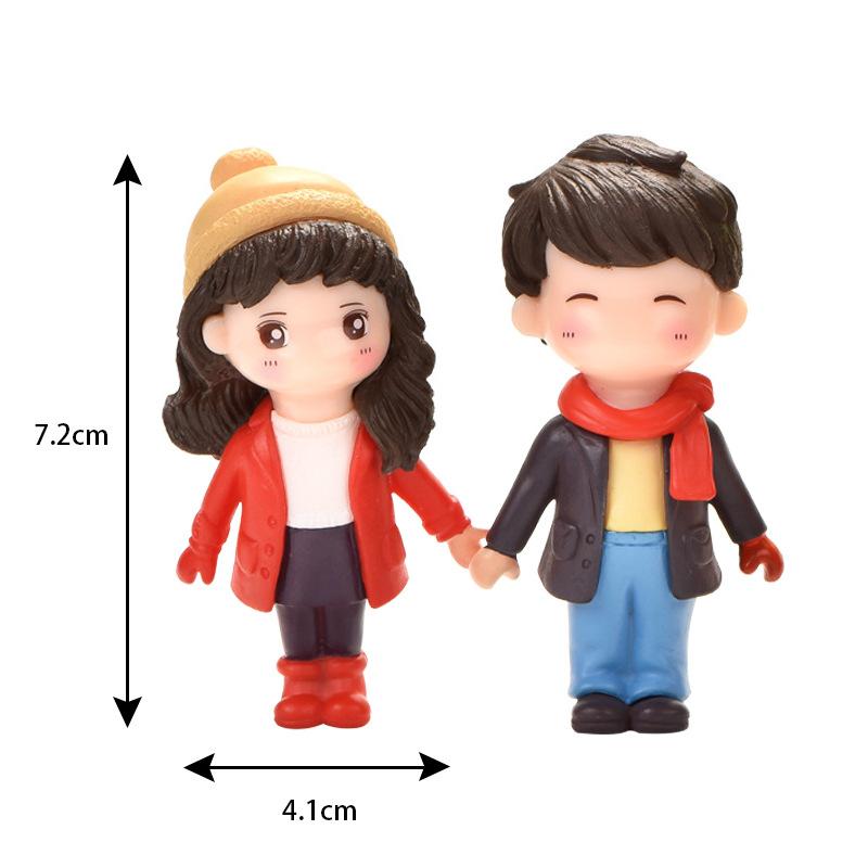 Car Decoration Model Accessories Cute Winter Couple Cartoon Accessories Car Interior Center Console Decoration