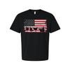Unisex Short Sleeve T Shirt With Distressed American Flag And Bird Silhouette De