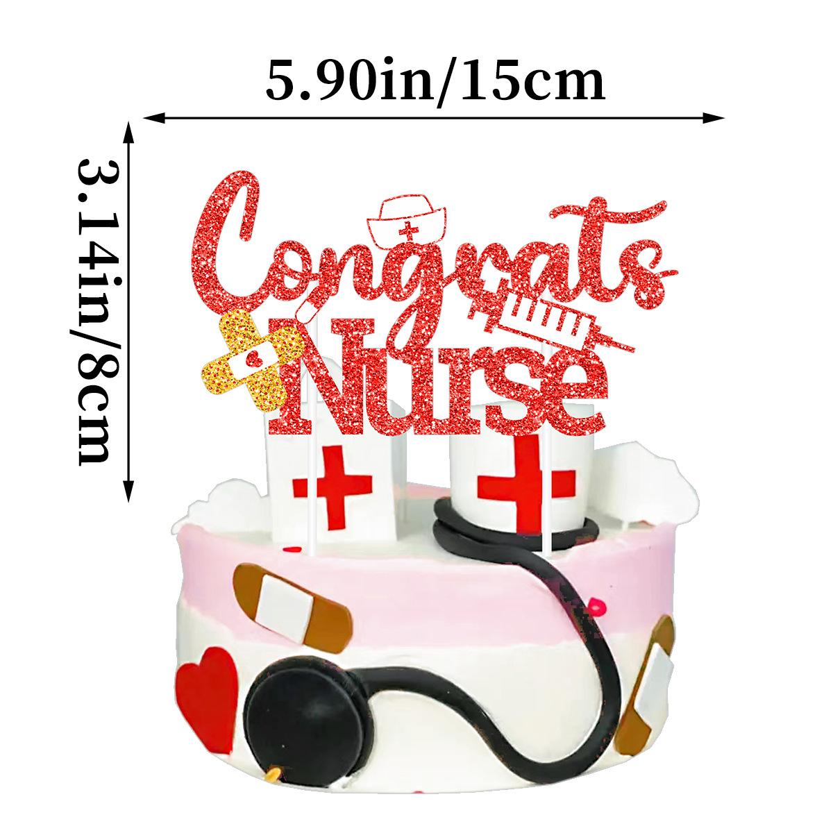 

Nurse Graduation Theme Party Decoration Congrats La Flag Latte Cake Power Strip Balloon Customization Medical power strip [1 pack]