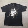 Cukui Shirt Mens Large Black Demon Mask Graphic Tee Streetwear Tattoo Art