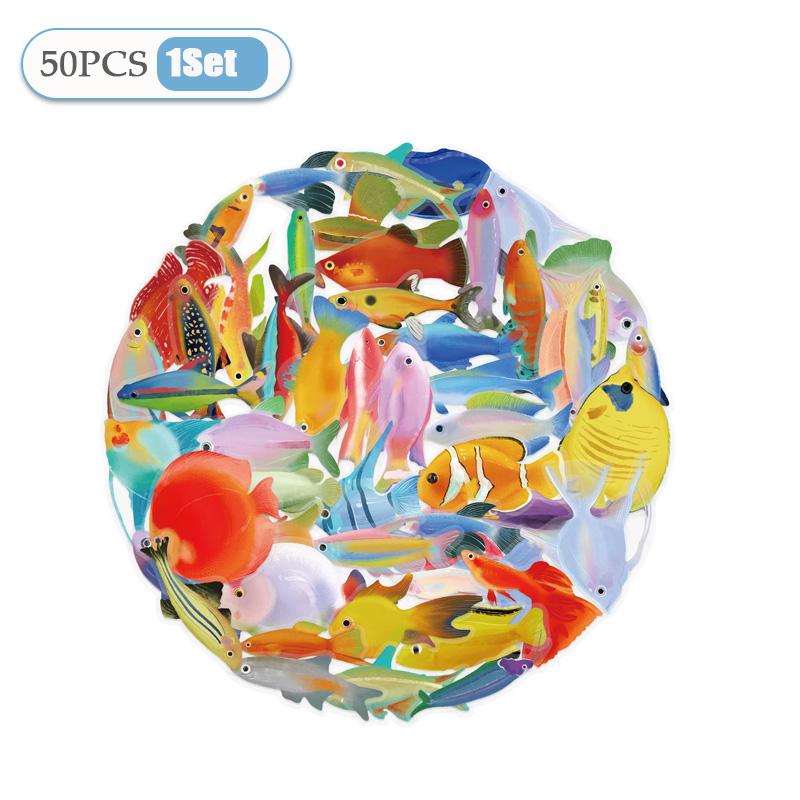 

50-1000 шт. Мультяшные Водонепроницаемые Рыбы Прозрачные Наклейки Арт DIY Наклейка на Ноутбук Мультяшная Наклейка-Граффити на Телефон Скейтборд Багаж As shown