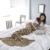 Mermaid Tail Blanket Knitted Scale Texture Elastic Thick Keep Warm Sleeping Bag