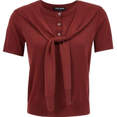 Autumn Wool Blend Faux Two-Piece Knit Top