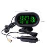 Digital Car Thermometer Temperature Monitor Car Ornament Luminous Clock Voltmeter DC 12V-24V Time Date Dual Display Freeze Alert