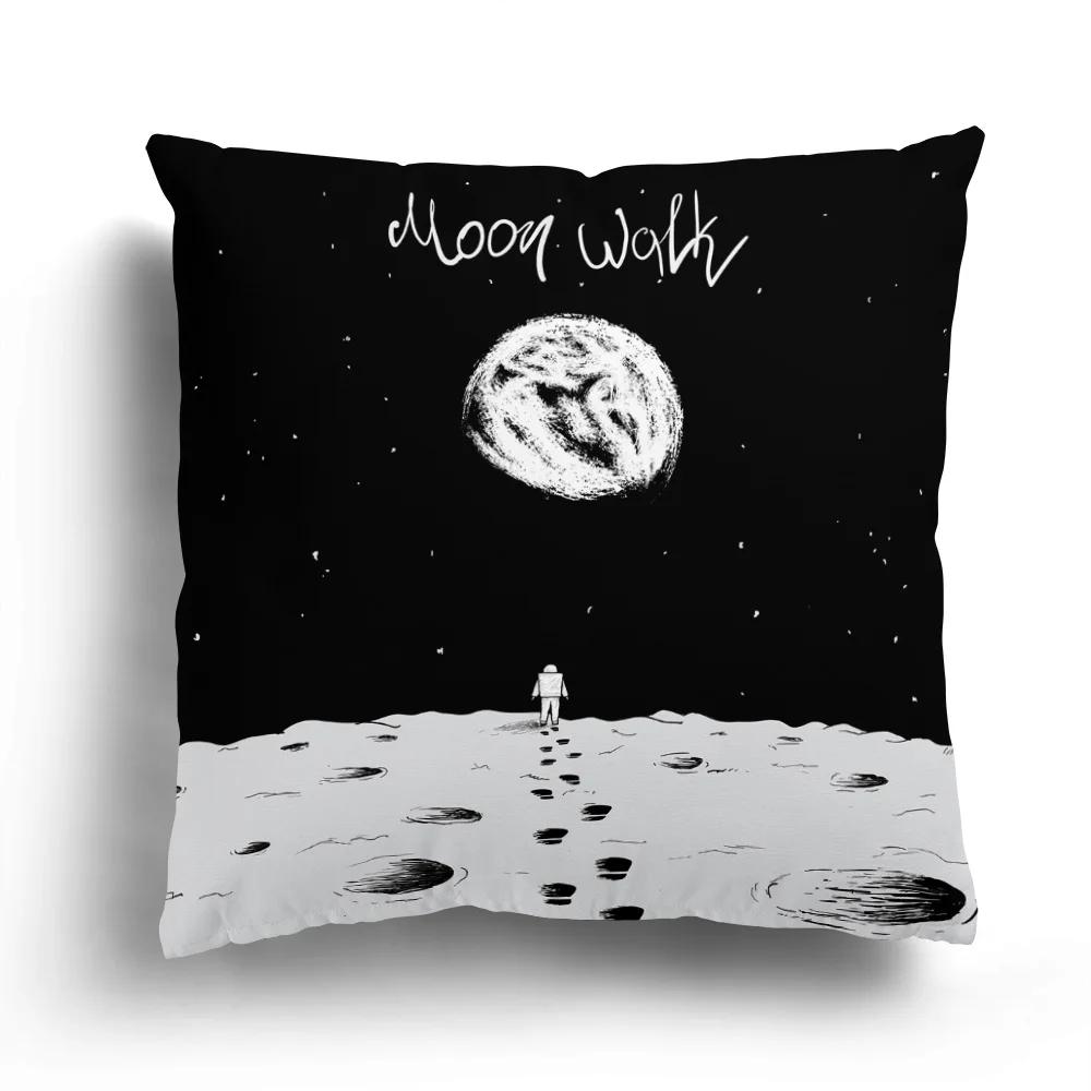 Fashion Black and White Star Astronaut Pillowcase Sofa Cushion Cover Home Living Room Decoration Cartoon Pattern
