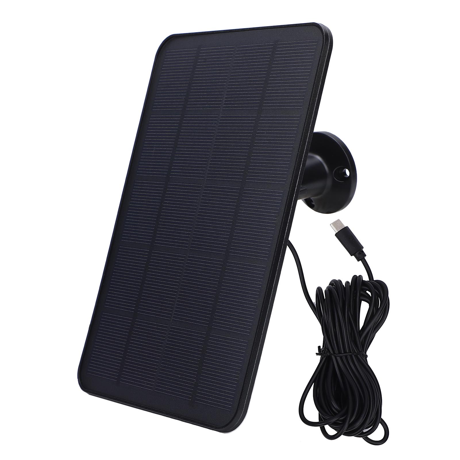 6W Solar Panel Charger Outdoor Water proof Monocrystalline Silicon with 16.4ft Cable 360 Degree Adjustable Mount for чёрный