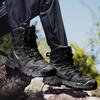 Men High-top Boots Outdoor Anti-slip Lace-up Combat Boots Men Comfortable Breathable Wear-resistant Thick-soled Hiking Shoes Men
