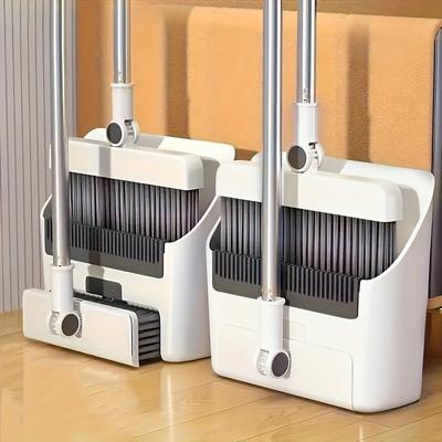 Foldable Broom with Dustpan Household Cleaning Tool with Long Stainless Steel Handle Efficient Cleaning  Quick Dust Removal Dorm Room Essentials
