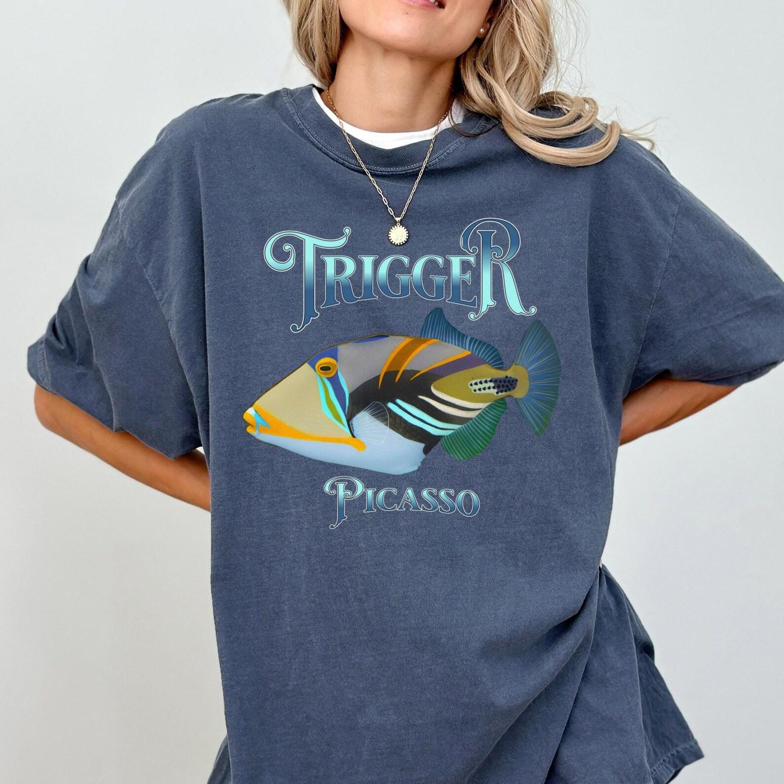 Trigger Fish Comfort Colors T-shirt, Ocean Lover Marine Life Tee S