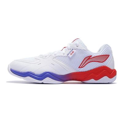 Li Ning Sound Wave 2 Material Piele Sintetică Absorbție Șocuri Anti-Alunecare Rezistent la Uzură Pantofi de Badminton Low-Top Pantofi Unisex Standard-Alb AYTS016-8