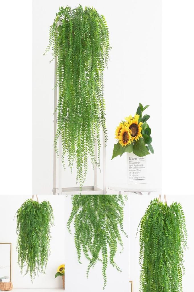 Salix Babylonica Faux Plant Wall Hanging Indoor Decor With Plastic Foliage For Home And Photography