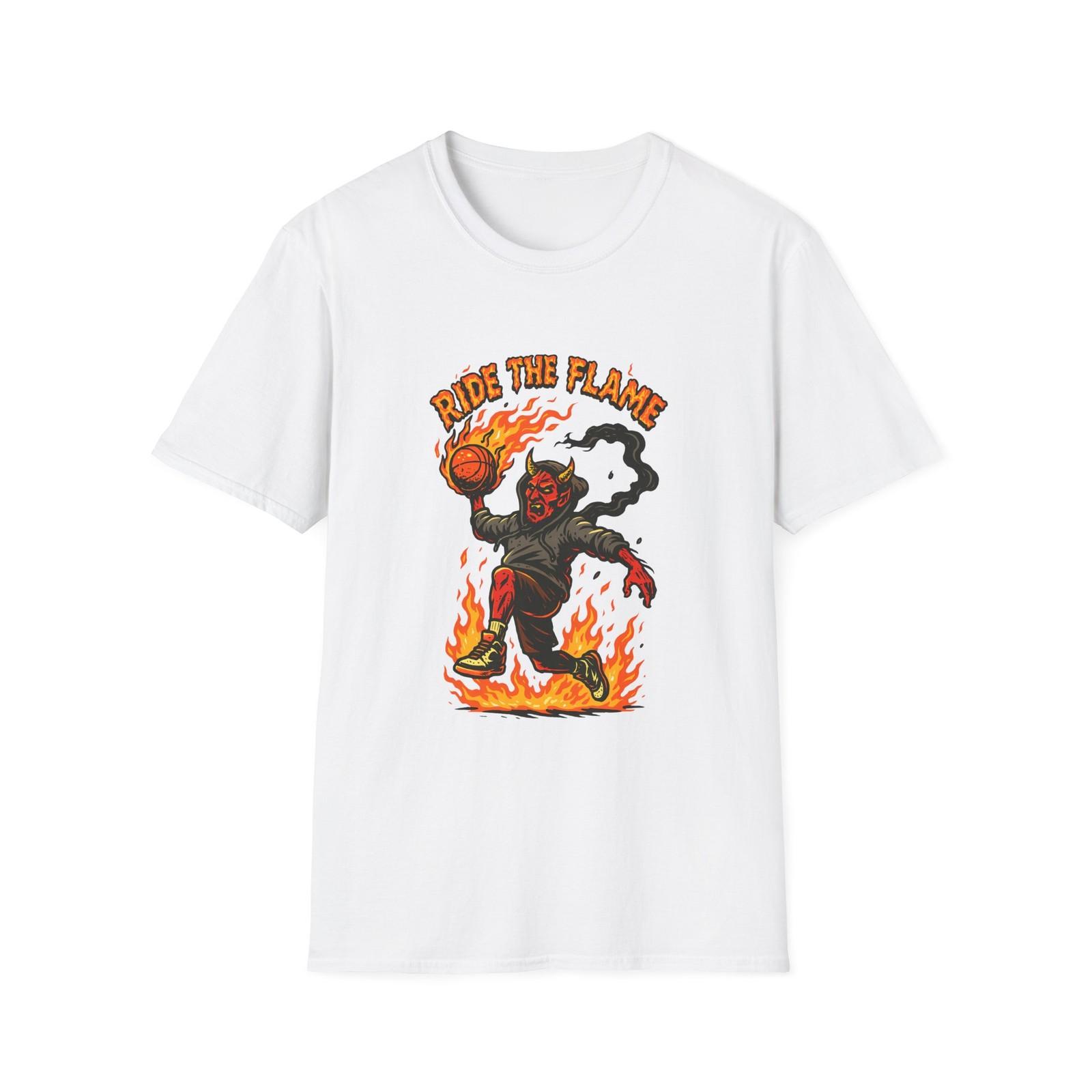 Unisex Softstyle T-Shirt Basketball Ride Flame Devil Dunk Graffiti S разноцветный