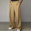 Men's straight-leg anti-wrinkle no-iron business casual trousers with premium drape