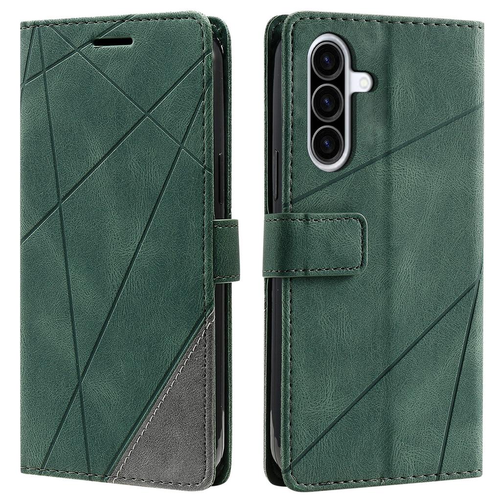 For Samsung Galaxy A26 5G Case Imprinted Lines PU Leather Splicing Wallet Phone Cover