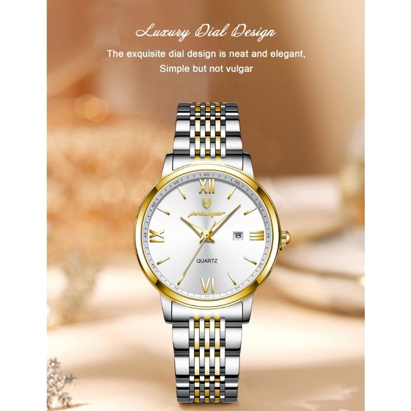 POEDAGAR Top Original Woman Wristwatch Waterproof Luminous Date Ladies Watch High Quality Stainless Steel Quartz Watches