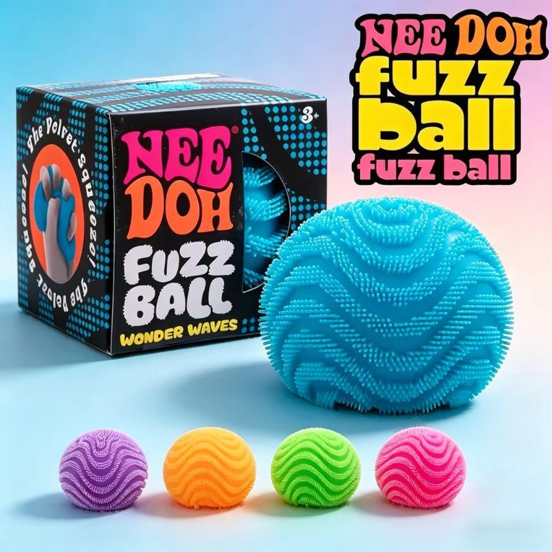 Nee Doh Fuzz Ball Blind Box Series, Soft Stress Relief Fuzzy Ball, Desktop Ornament Fun Squishy Toy for Pressure Relief