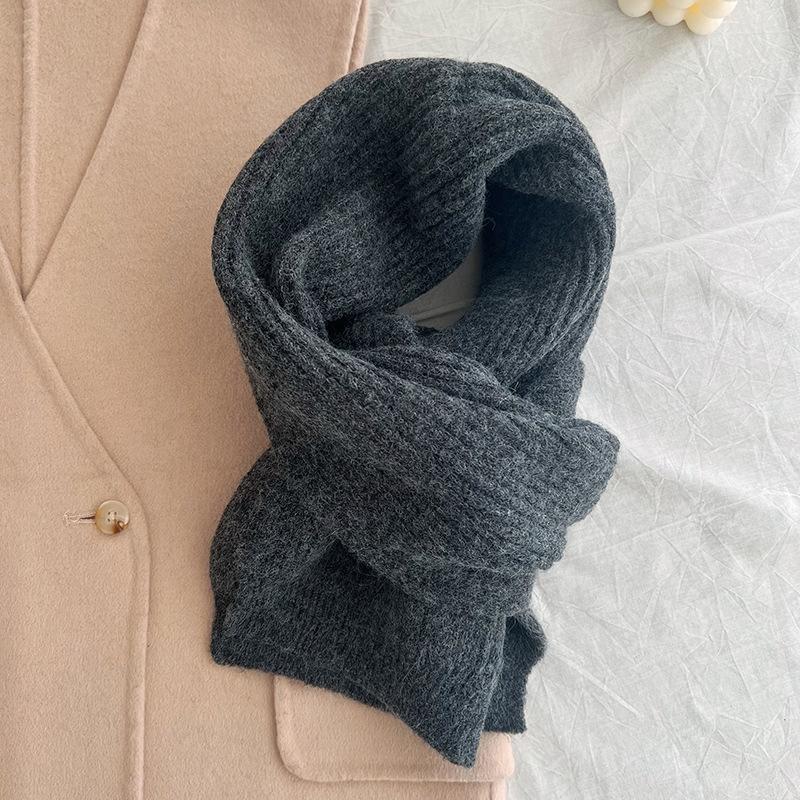 Japanische Studenten-Schals für Damen, warm im Herbst und Winter, verdickt, solide, vielseitig, einfach, zum Stricken, für Wollliebhaber