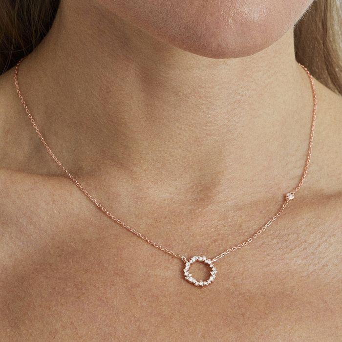 Collier - Thilak - Argent 925 - Plaqué Or Rose 18 Carats - Zircone - Taille Unique