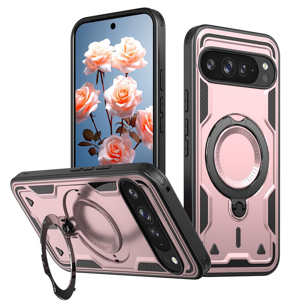 For Pixel 9 Pro XL Phone Case with Magnetic Rotating Magsafe Stand A16 Drop Protection Shell