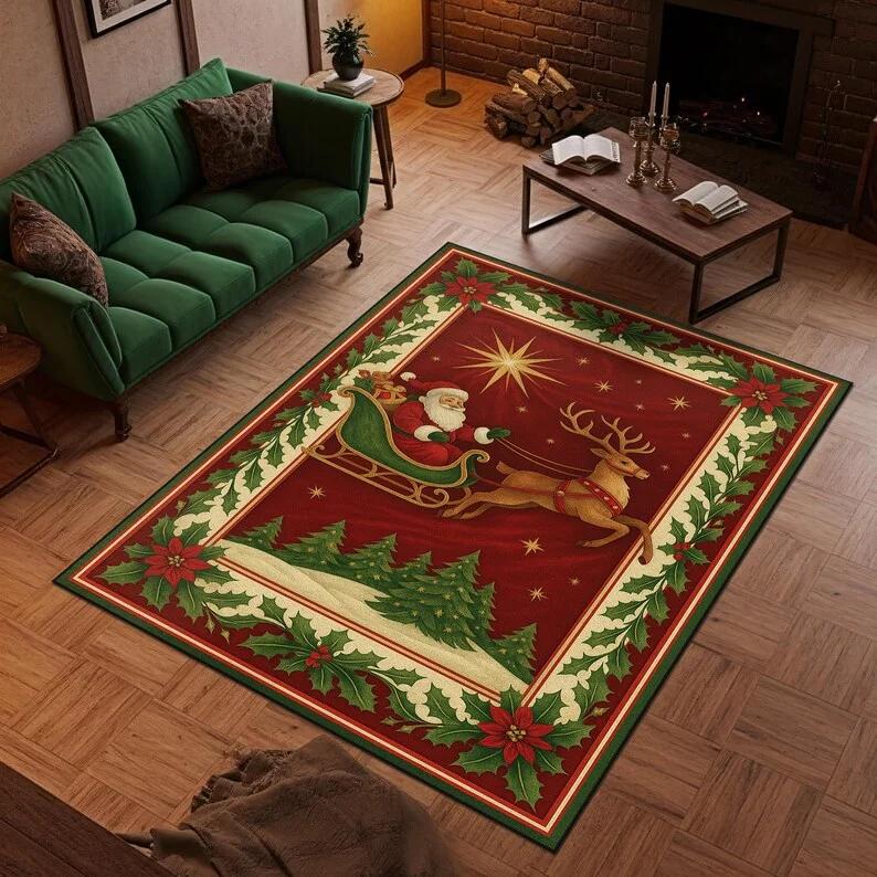

Синее Рождество Ковер для Гостиной Прикроватный Ковер Ретро Спальня Домашнее Украшение Коврики 40x60cm