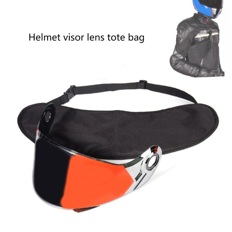 Motorcycle Visors Protection Bag with Adjustable Strap Scratch Resistant Bag Lightweight Visors Case for Easy Transport