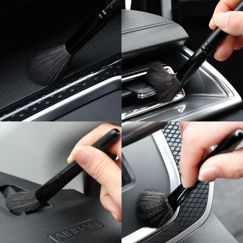 2Pcs Car Interior Soft Bristle Cleaning Brush Air Outlet Duster Bristle Brush Portable Wash Detailing Car Interior Cleaning Tool
