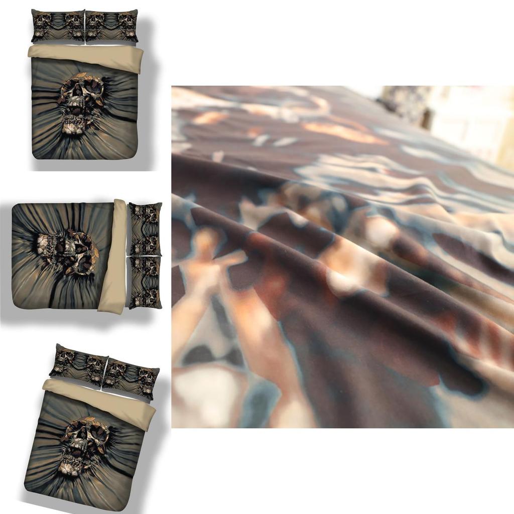 Timeless Skull 3d Duvet Quilt Cover With Pillow Case Reversible Bedding Set For Stylish Interiors